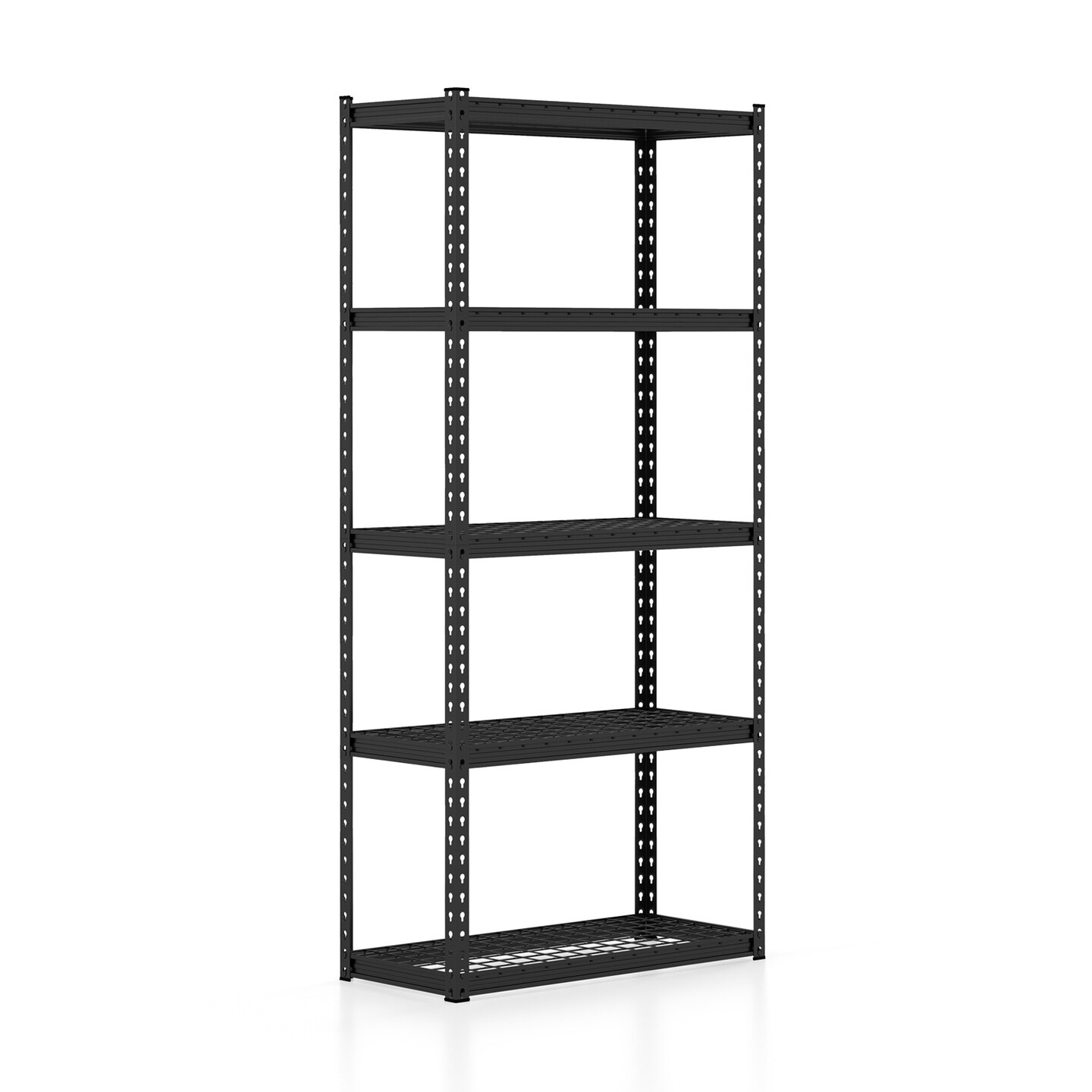 5-tier Metal Shelving Unit With Anti-slip Foot Pad Height Adjustable Shelves For Garage