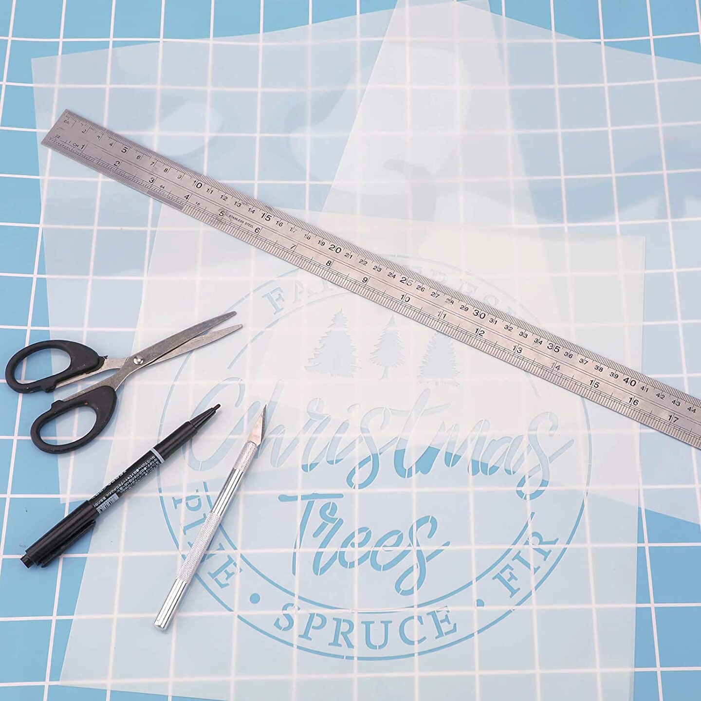 24 Pieces 4 Mil Clear Mylar Stencil Sheets, 12&#x22; x 12&#x22; Blank Reusable Plastic Template Sheets for Cricut, Laser Cutting, Gyro-Cut Tool Template Material