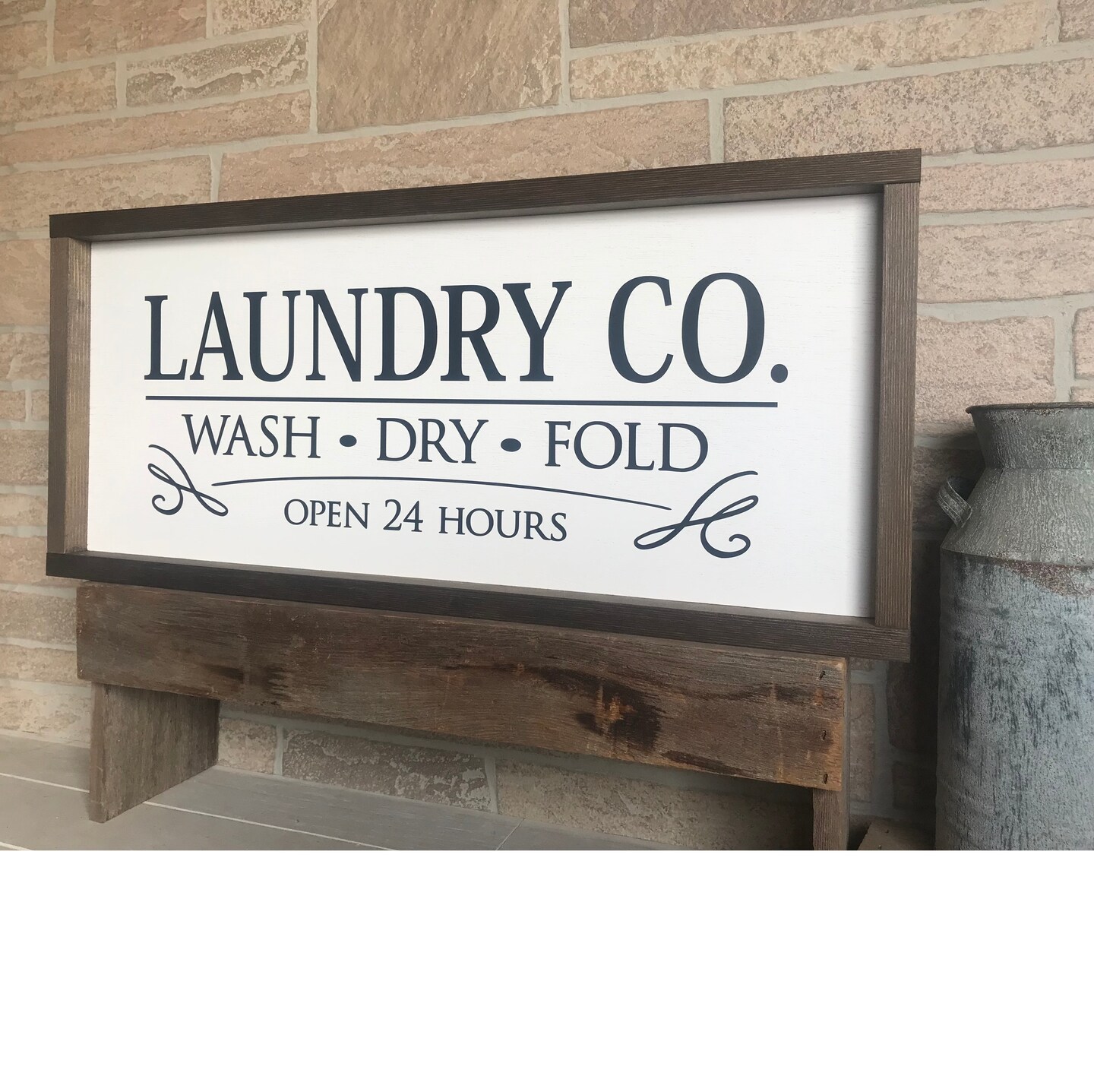 Laundry Co. Wash Dry Fold, Farmhouse Laundry Room Sign , Country Wood 