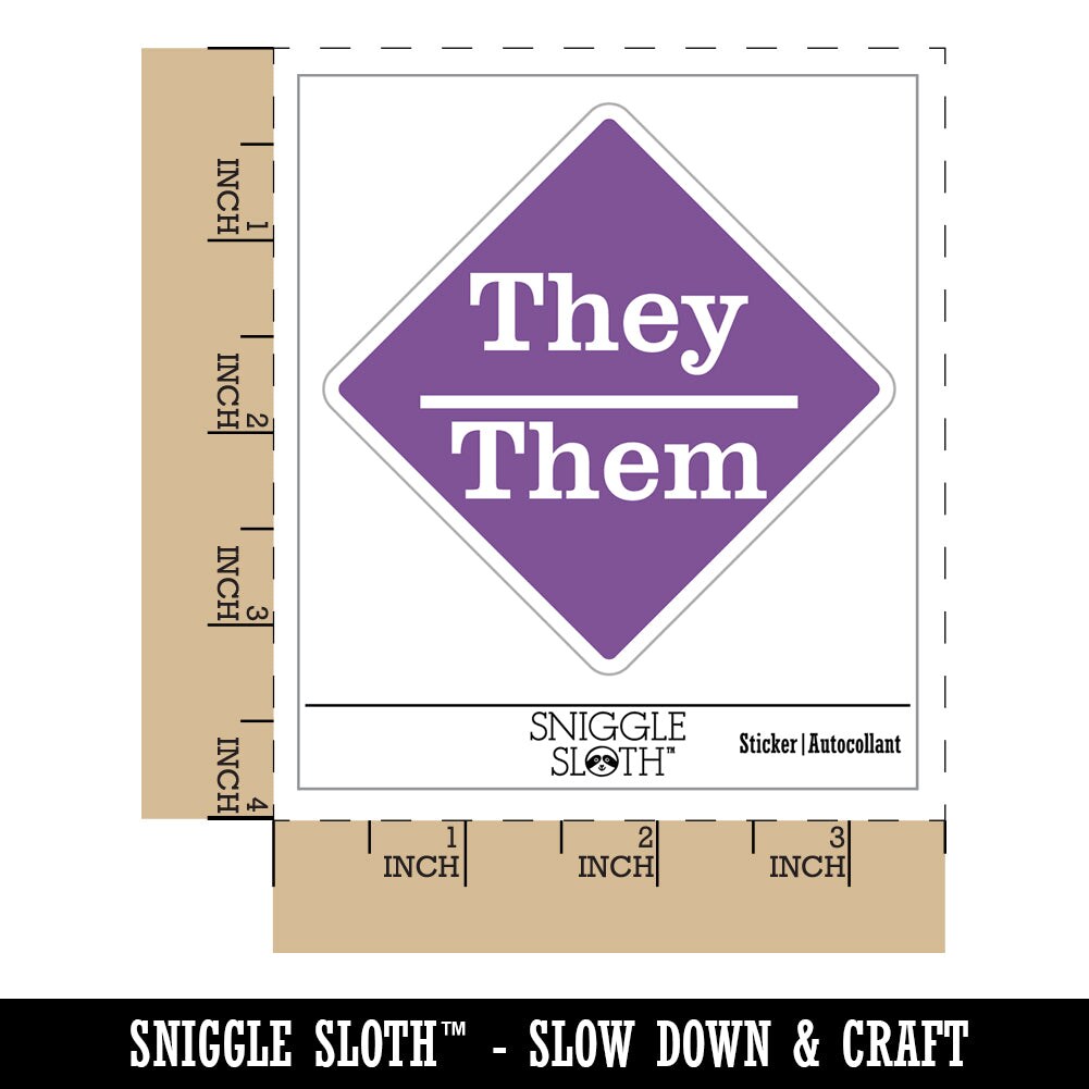 Pronouns They Them Waterproof Vinyl Phone Tablet Laptop Water Bottle Sticker Set - 5 Pack