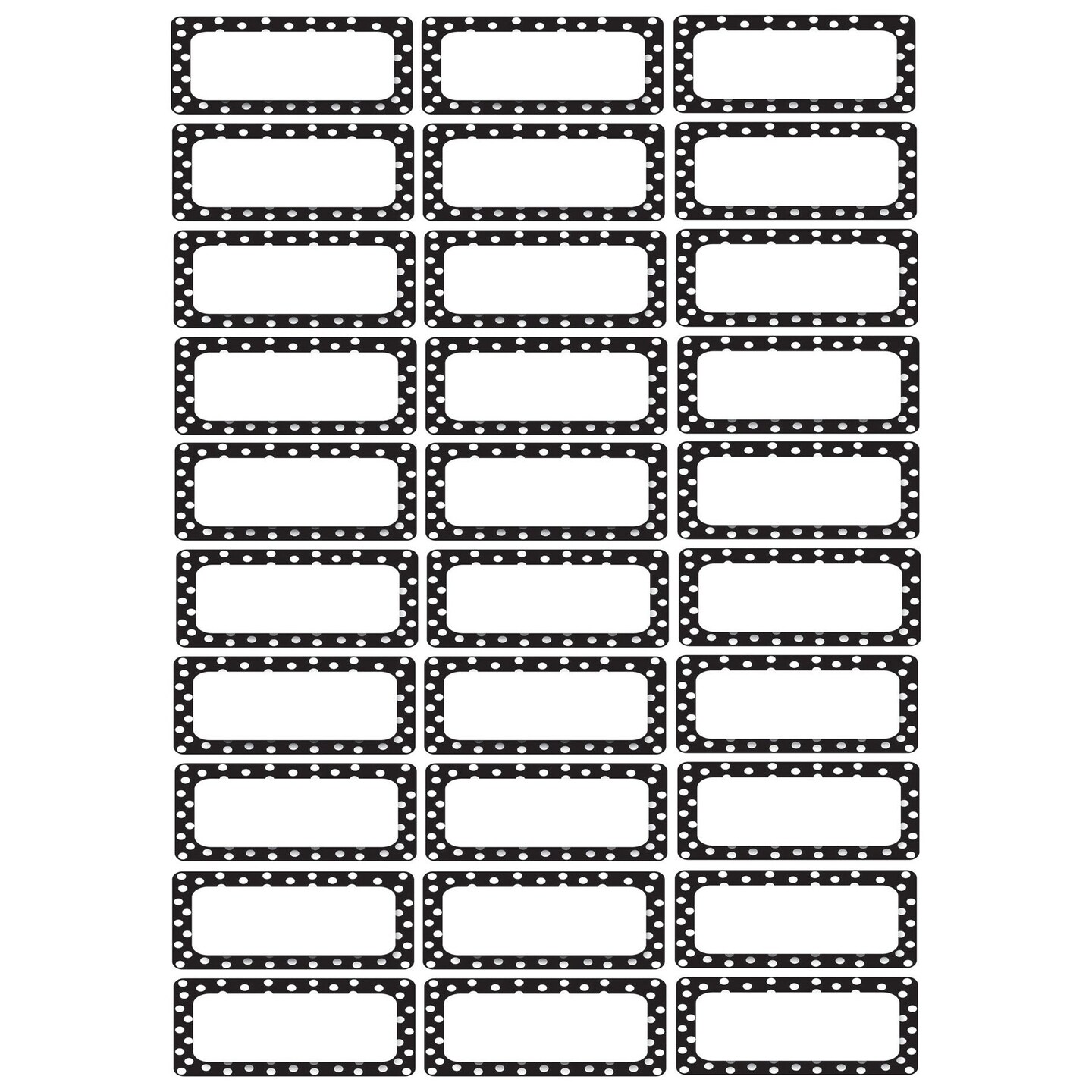 Die-Cut Magnetic Foam Black &#x26; White Dots Labels/Nameplates, 30 Per Pack, 3 Packs