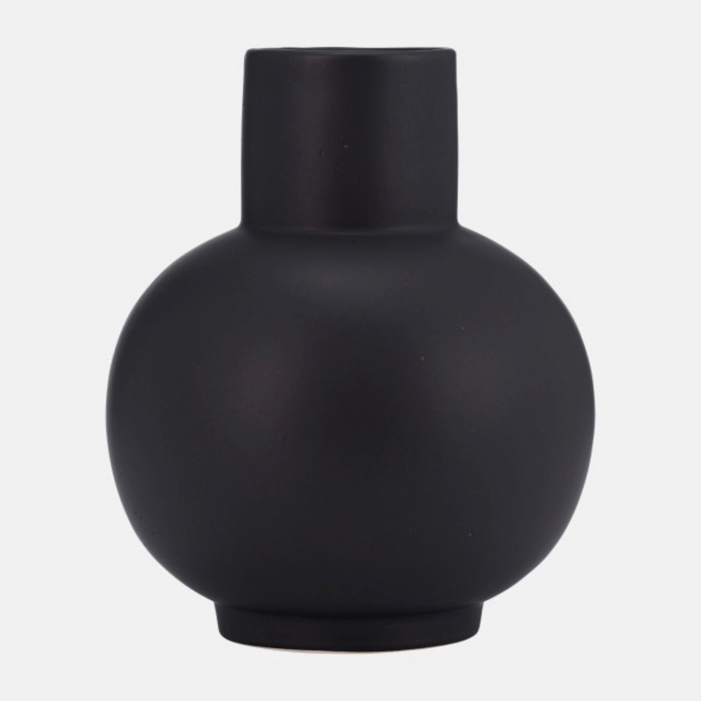 Kingston Living Ceramic Bulbous Tabletop Vase - 7.5&#x22; - Black