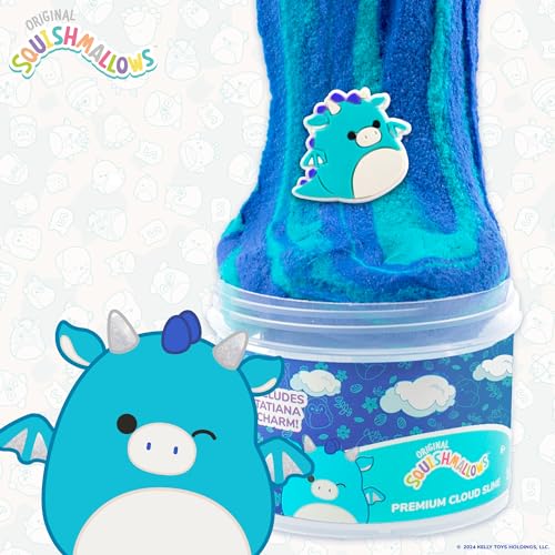 SQUISHMALLOWS Original Tatiana The Dragon Premium Scented Slime, 8 oz. Smooth Slime, Blue Raspberry Scented, 3 Fun Slime Add Ins, Pre-Made Slime for Kids, Great 6 Year Old Toys, Super Soft Sludge Toy