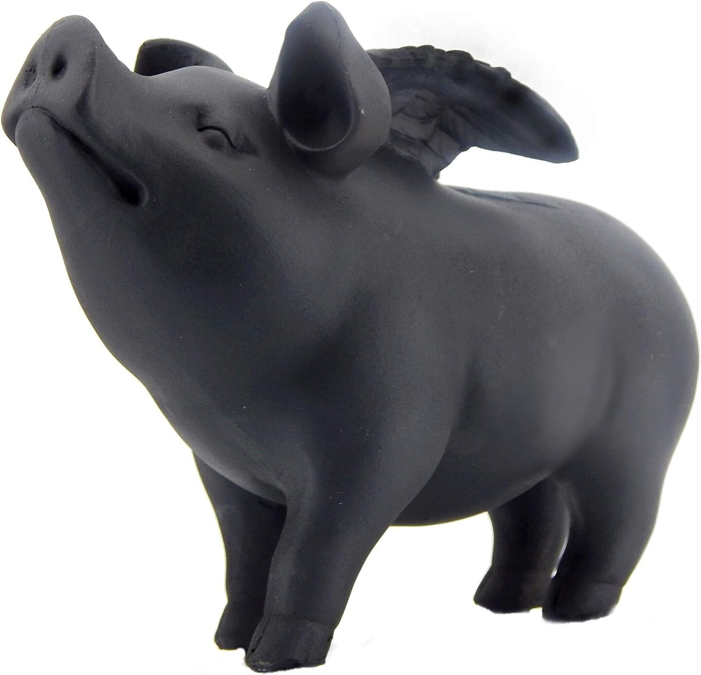 26096 Whimsical Flying Pig Statue Angel Hog Heaven Farmhouse Animal Cottage Country Lodge Home Decor Vintage Rustic Collectible 5 Inch Tall