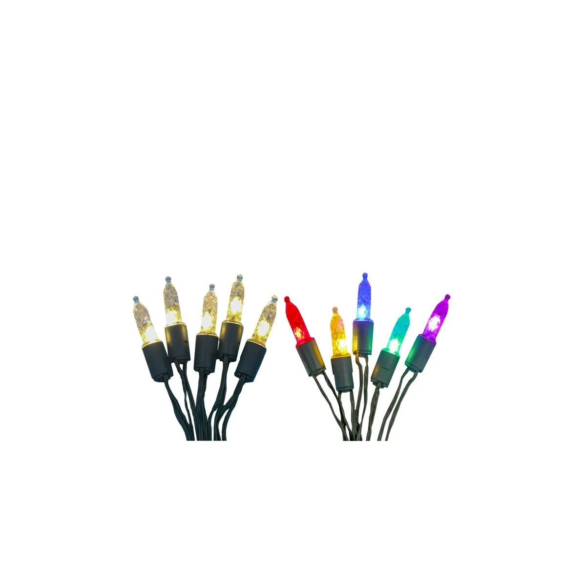 KSA 20 Count Battery Operated Warm White and Multicolor M5 mini LED Christmas Fairy Lights