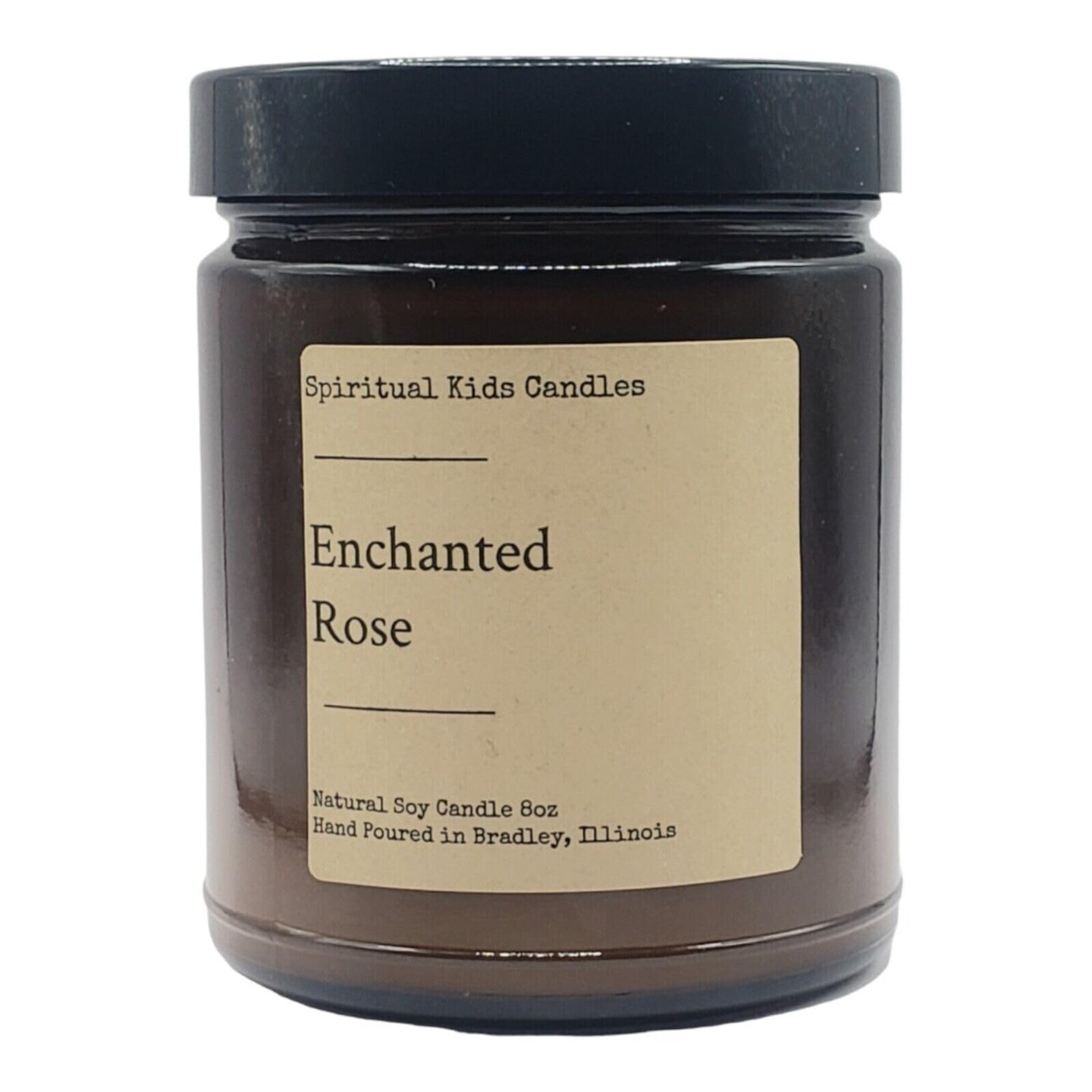 Enchanted Rose 8oz Glass Jar Candle Hand Poured with All Natural Soy