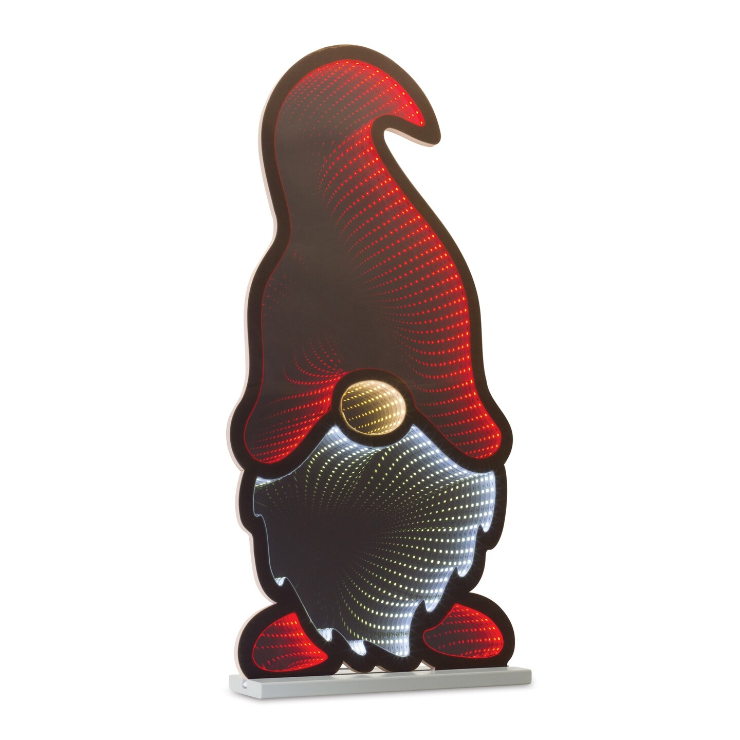 Melrose 34.75&#x22; Infinity Lighted Gnome Silhouette Christmas Tabletop Decoration