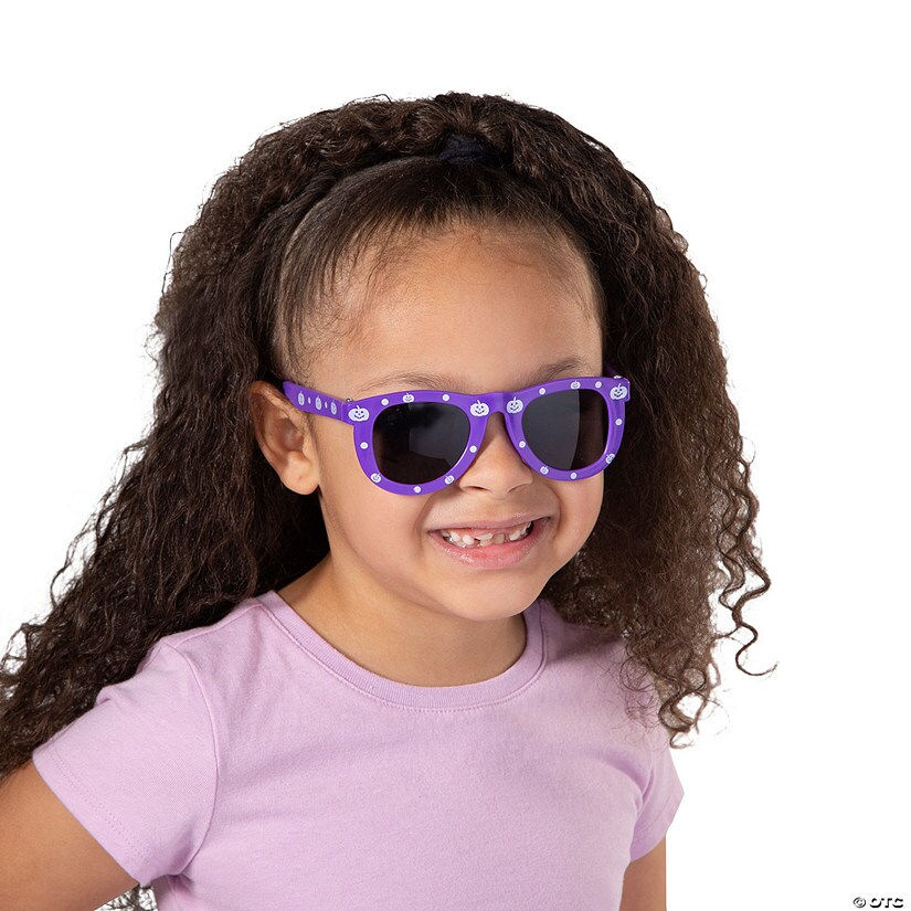 Kids Halloween Jack-o&#x2019;-Lantern Print Sunglasses - 12 Pc.