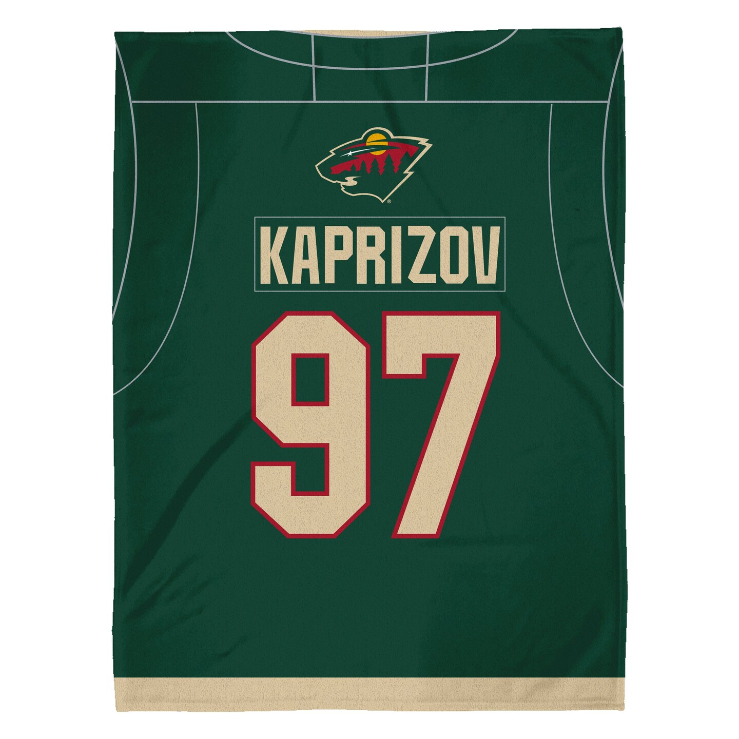 Sleep Squad Minnesota Wild Kirill Kaprizov 60” x 80” Raschel Plush Jersey Hockey Blanket