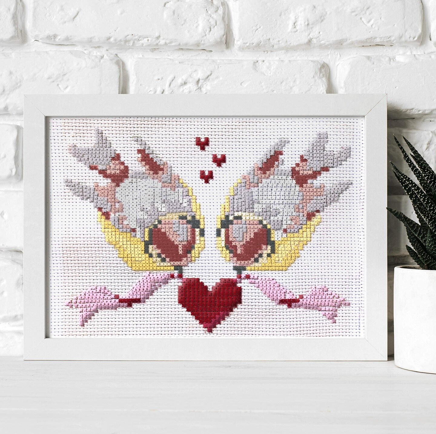 Needlepoint Kits For Adult Beginner Hearts and Birds Embroidery Starter Kit