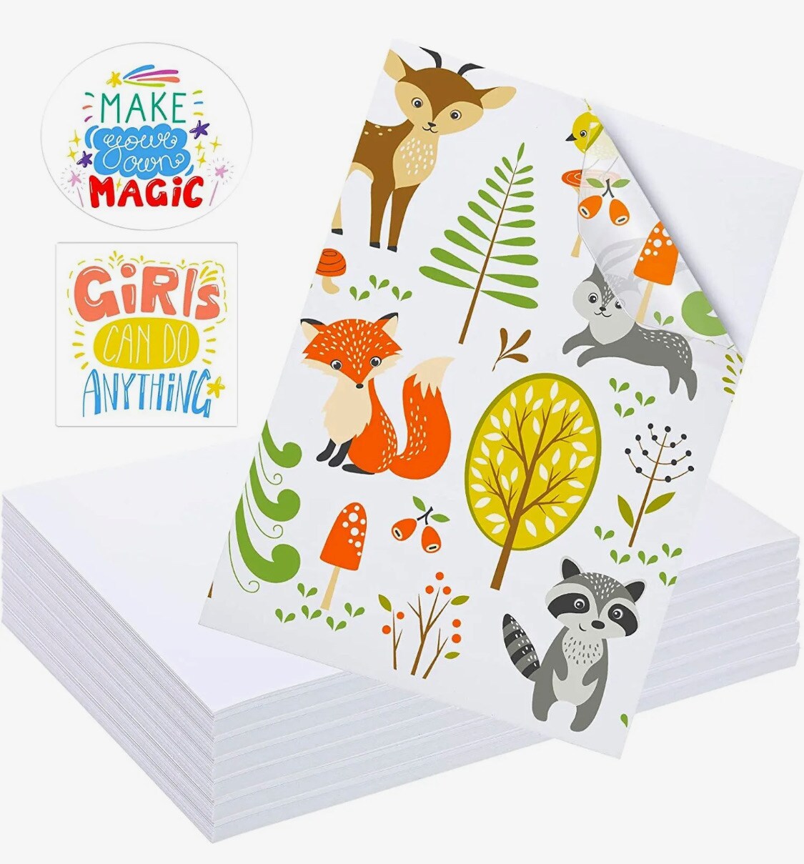 50 Sheets 8.5"x11" Ink Jet Printable White Glossy Vinyl Sticker by Sihl