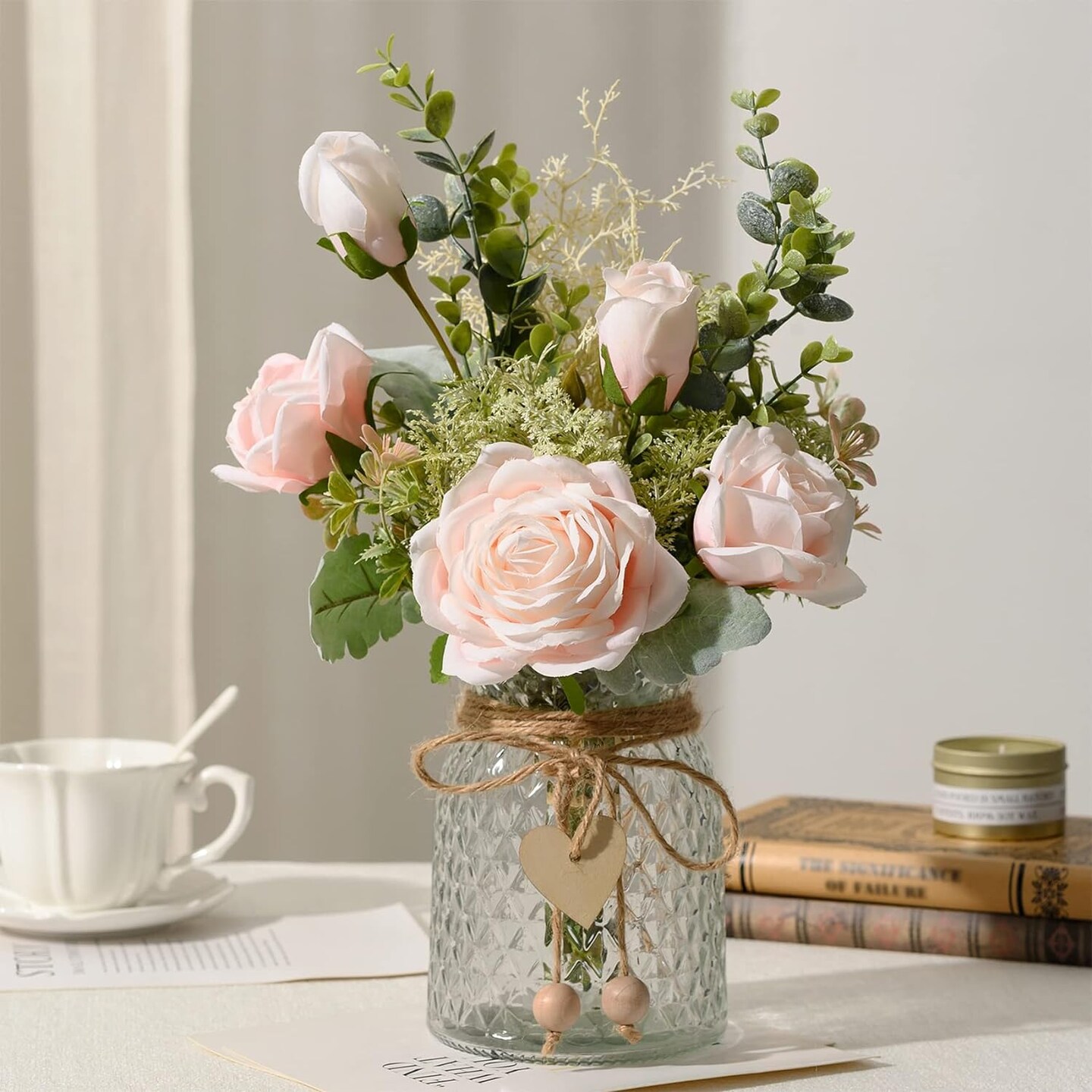 Silk Roses in Vase