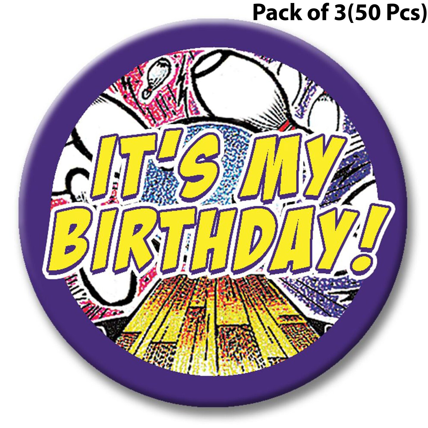 Smash Bowl Themed Button - It&#x27;s My Birthday 2 1/4 inch bowling themed button | MINA&#xAE;