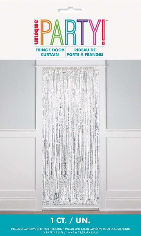 Silver Foil Fringe Door Curtain, 3.25ft x 6.5ft, 1ct
