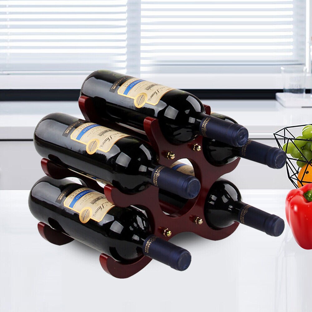 Kitcheniva 6 Bottles Wood Wine Rack Display Storage