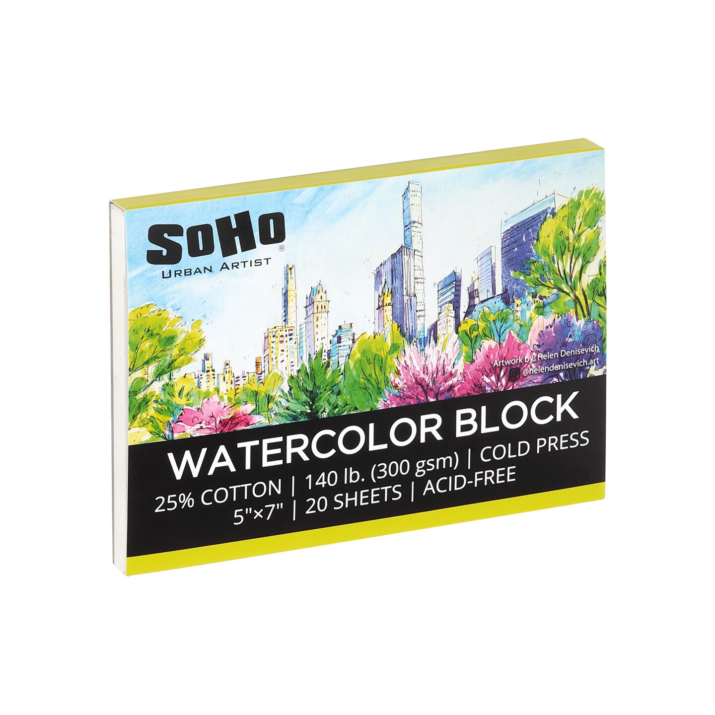SoHo Urban Artist Watercolor Blocks - 140lb Cold Press, Professional, Sustainable, Acid-Free