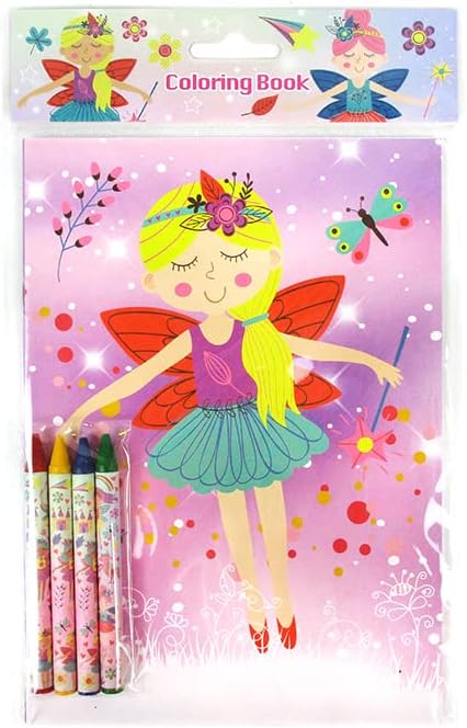 TINYMILLS Magical Fairies Coloring Books for Kids with 12 Coloring Books and 48 Crayons