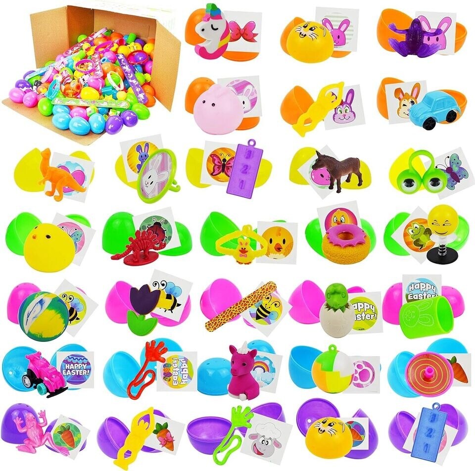 200 PCS Prefilled Easter Eggs with Assorted Toys for Easter Egg Hunt Party Favor