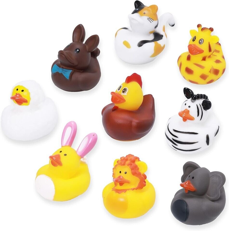 18 Pcs Easter Egg Filled with Animal Rubber Ducks Easter Party Favor for Kids