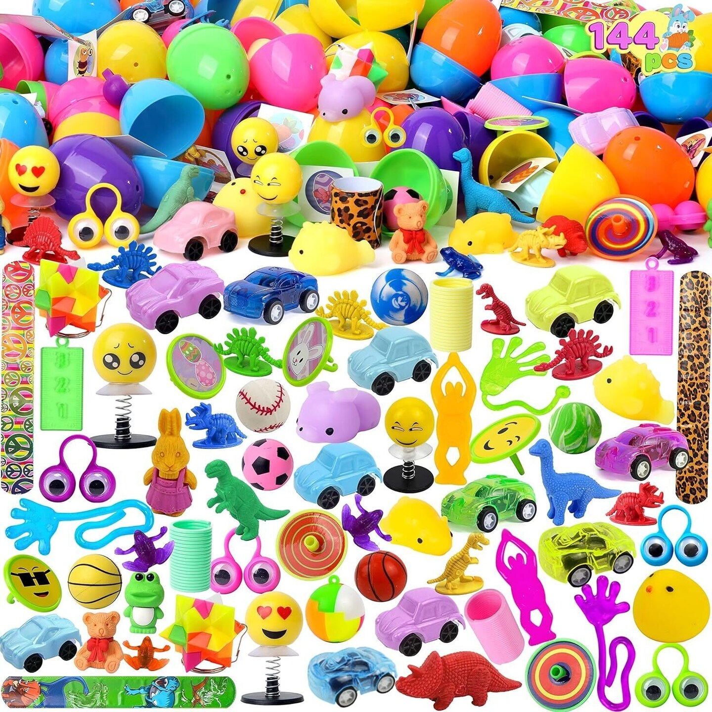 144 Pcs Prefilled Easter Eggs with Assorted Toys for Easter Basket Stuffers