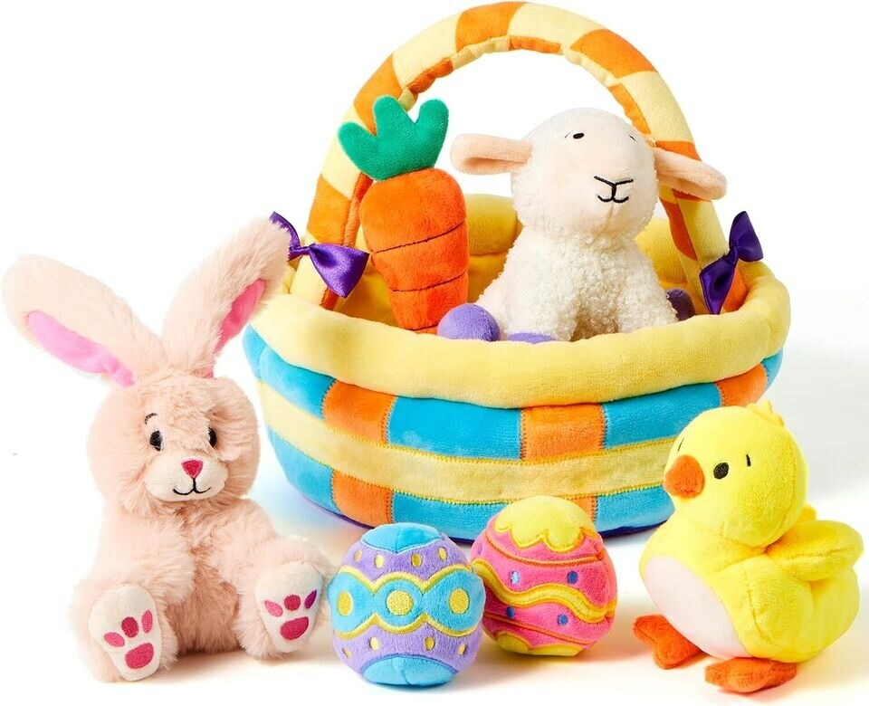 7 Pcs Easter Basket Plushies Playset Stuffers Toys Plush Baby for Party Favors