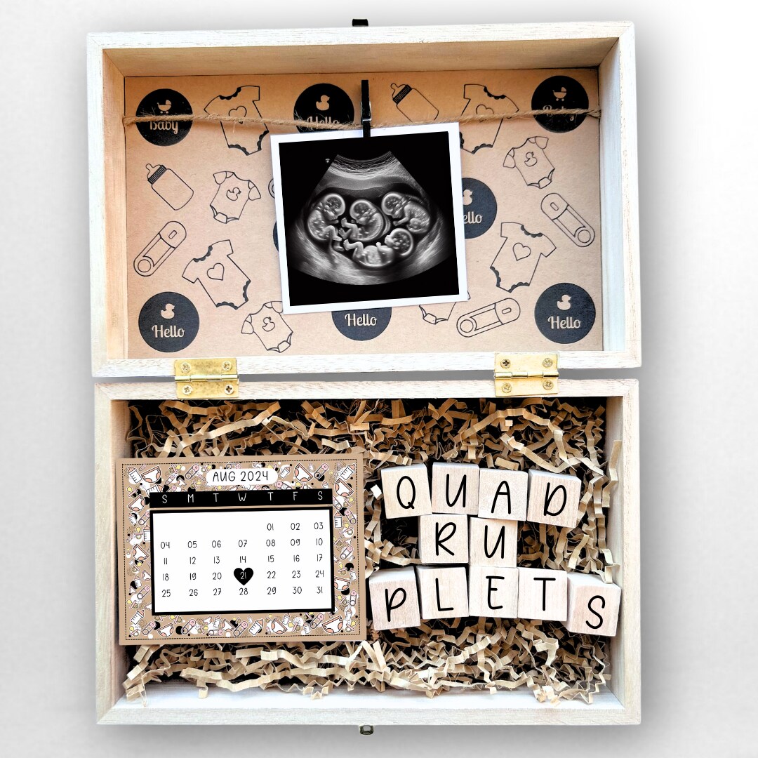 Pregnancy Announcement Gift Box Engraved Personalized Keepsake Parents To Be Baby Coming Soon Expecting Reveal for Daddy and Grandparents - image13