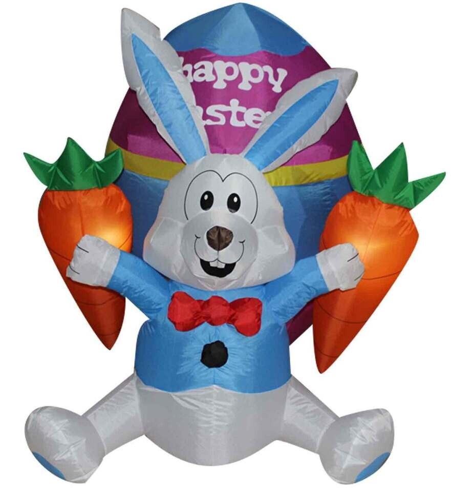 Easter Decorations Outdoor Inflatable Airblown Easter Bunny Easter Eggs Basket