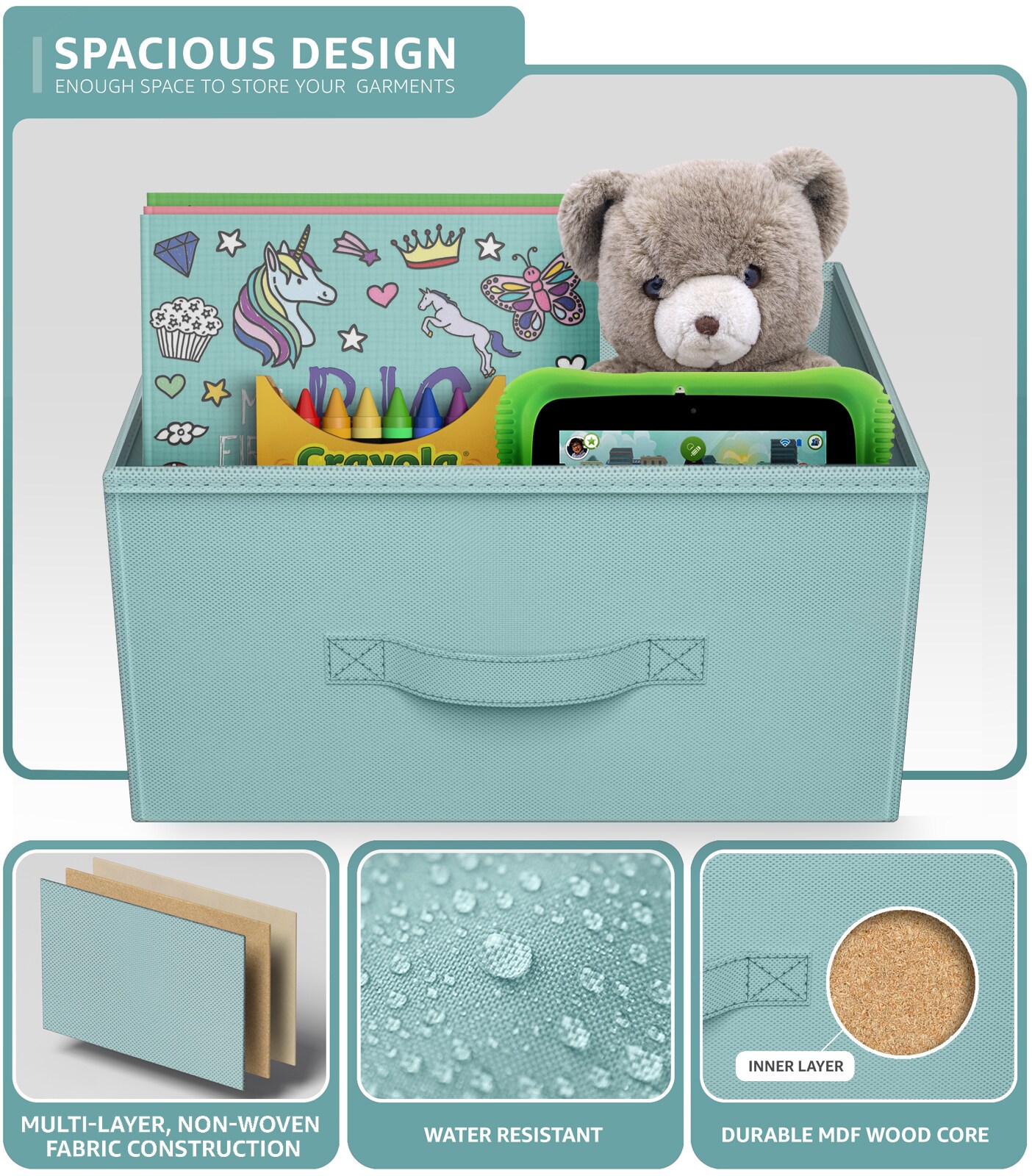 Sorbus 6 Drawers Dresser- Storage Unit with Steel Frame, Wood Top, Fabric Bins - for Bedroom, Closet, Office and more