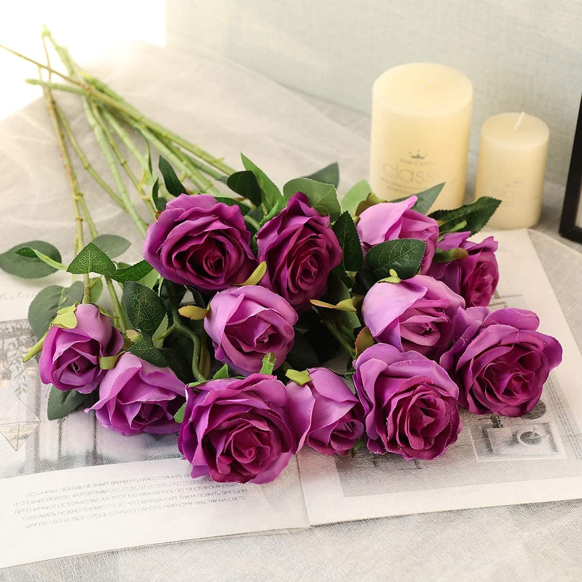 12 Pcs Long Lush Stem Roses Perfect for Every Occasion