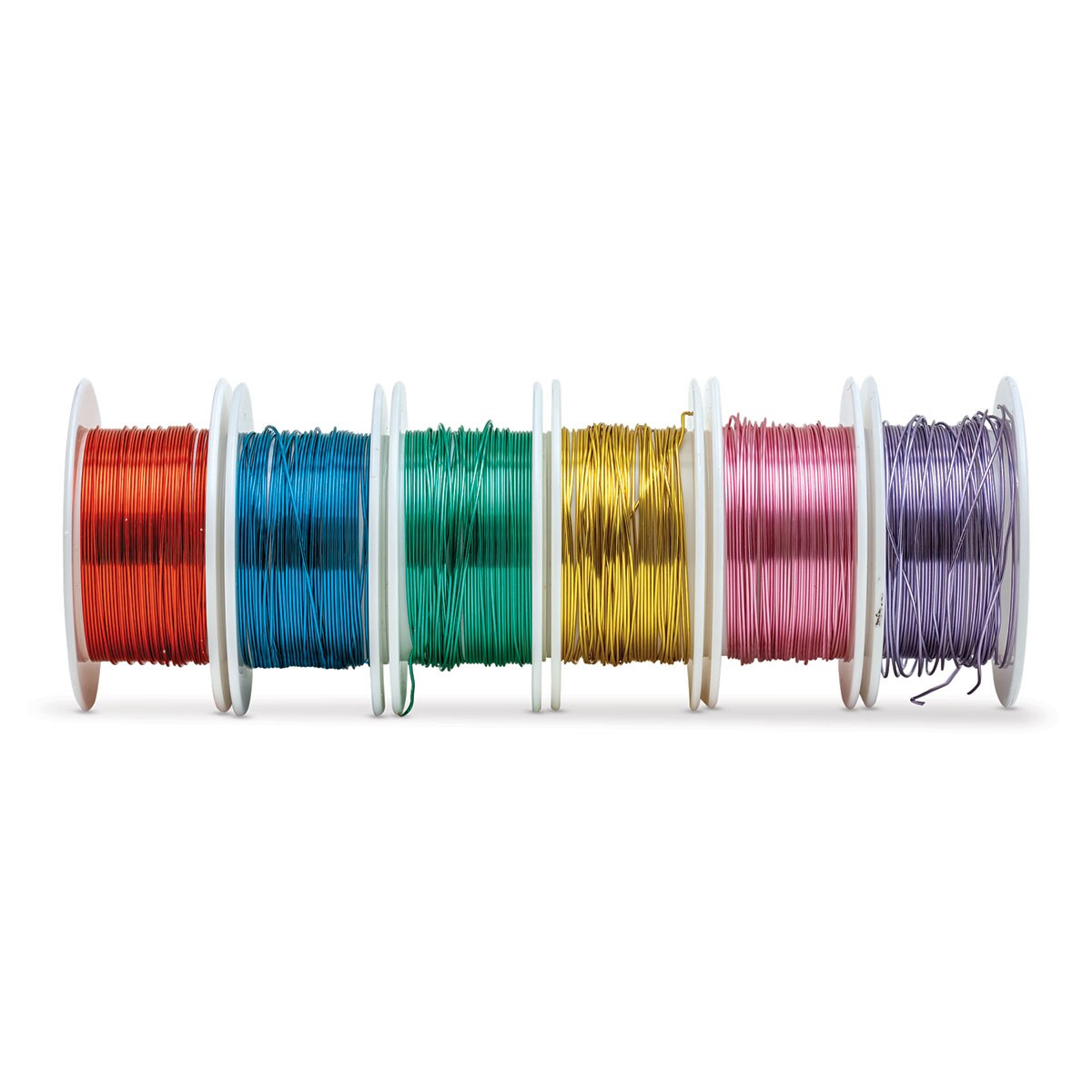 Silver Plated Copper Wire - Bright Colors, Set of 6 Spools, 26 Gauge x 15 ft