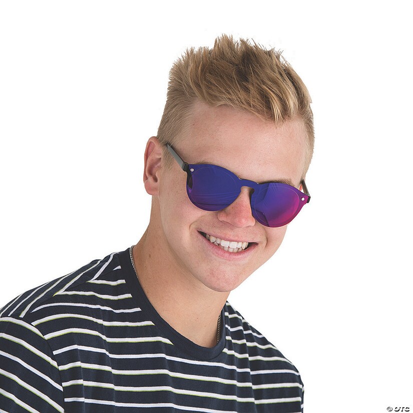 Adults Round Mirrored Sunglasses 6 Pieces