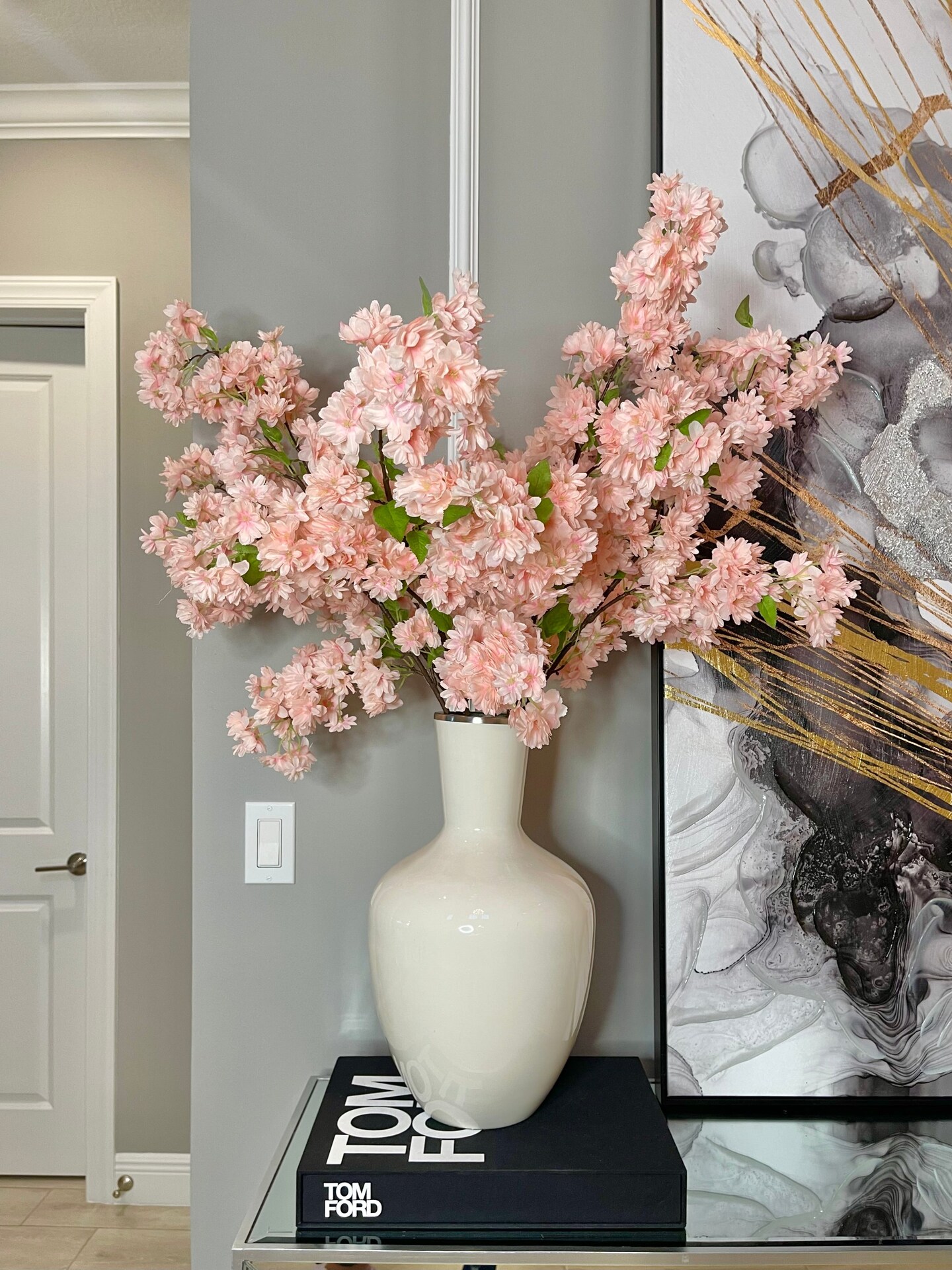 Japan M Silk Cherry Blossom Flower Branches Blush Pink 3 Pack 40 Inches, Wedding, Party, Event, Spring D&#xE9;cor