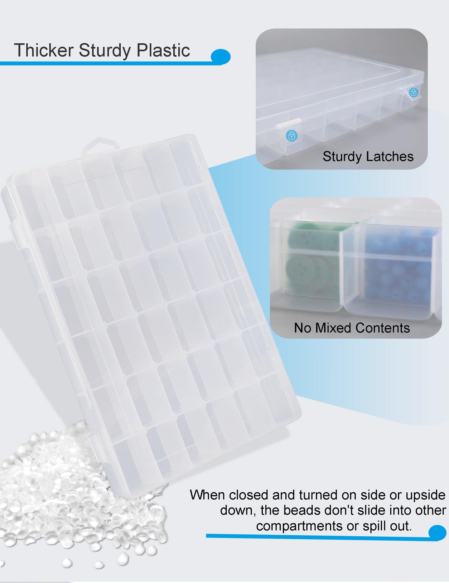 Aazon.co: RYKOO 5 Pack 36 Grids Clear Plastic Organizer Storage Box...