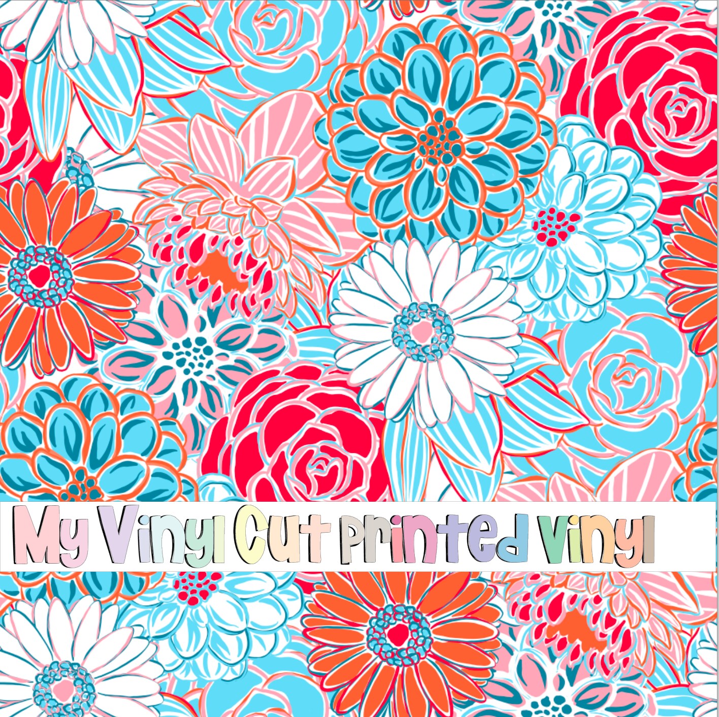 12 x 12 inch Sheet of Printed Vinyl or HTV in the Blue and Orange ...