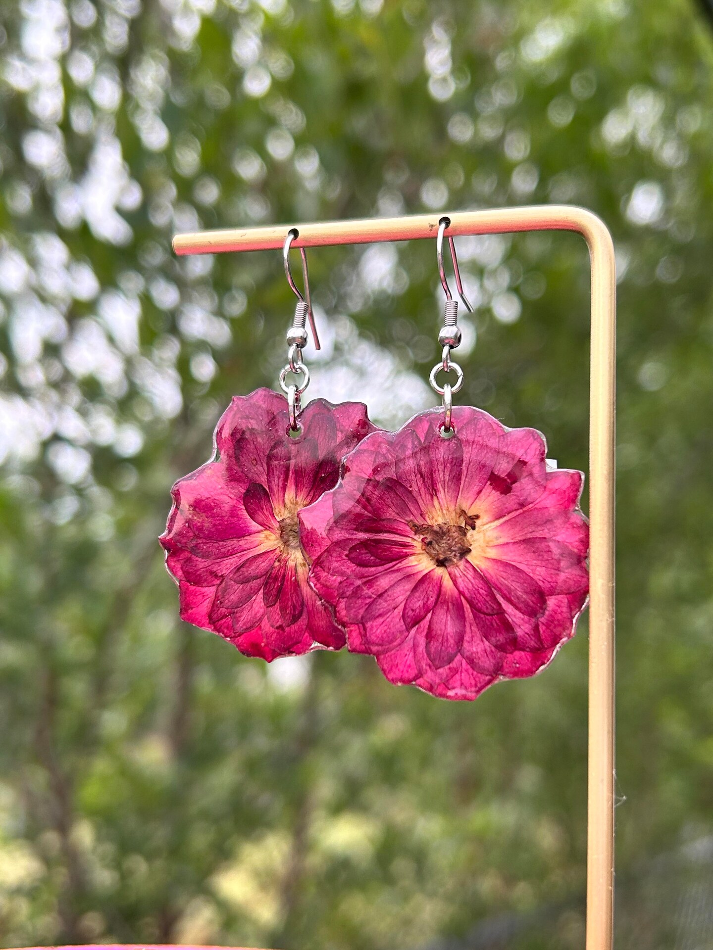 Black and White Floral Earrings, Leather on sale and Wood Earrings, Bridesmaid Earrings, Teacher Gift for Her, Birthday Gift Her