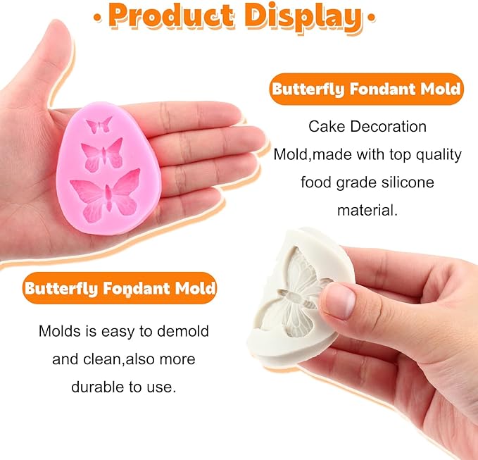 Mini Butterfly Fondant Silicone Molds Set of 6