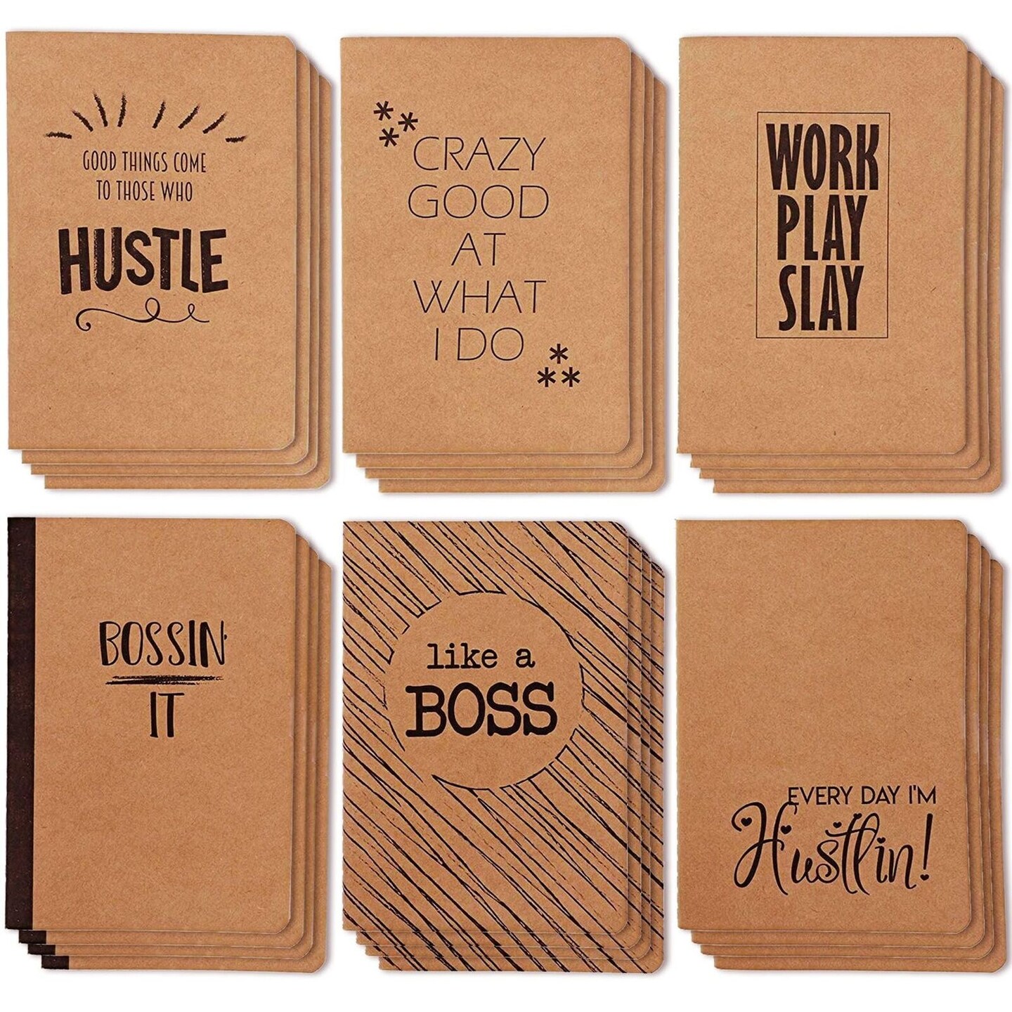 24Pack Lined Motivational Notebooks