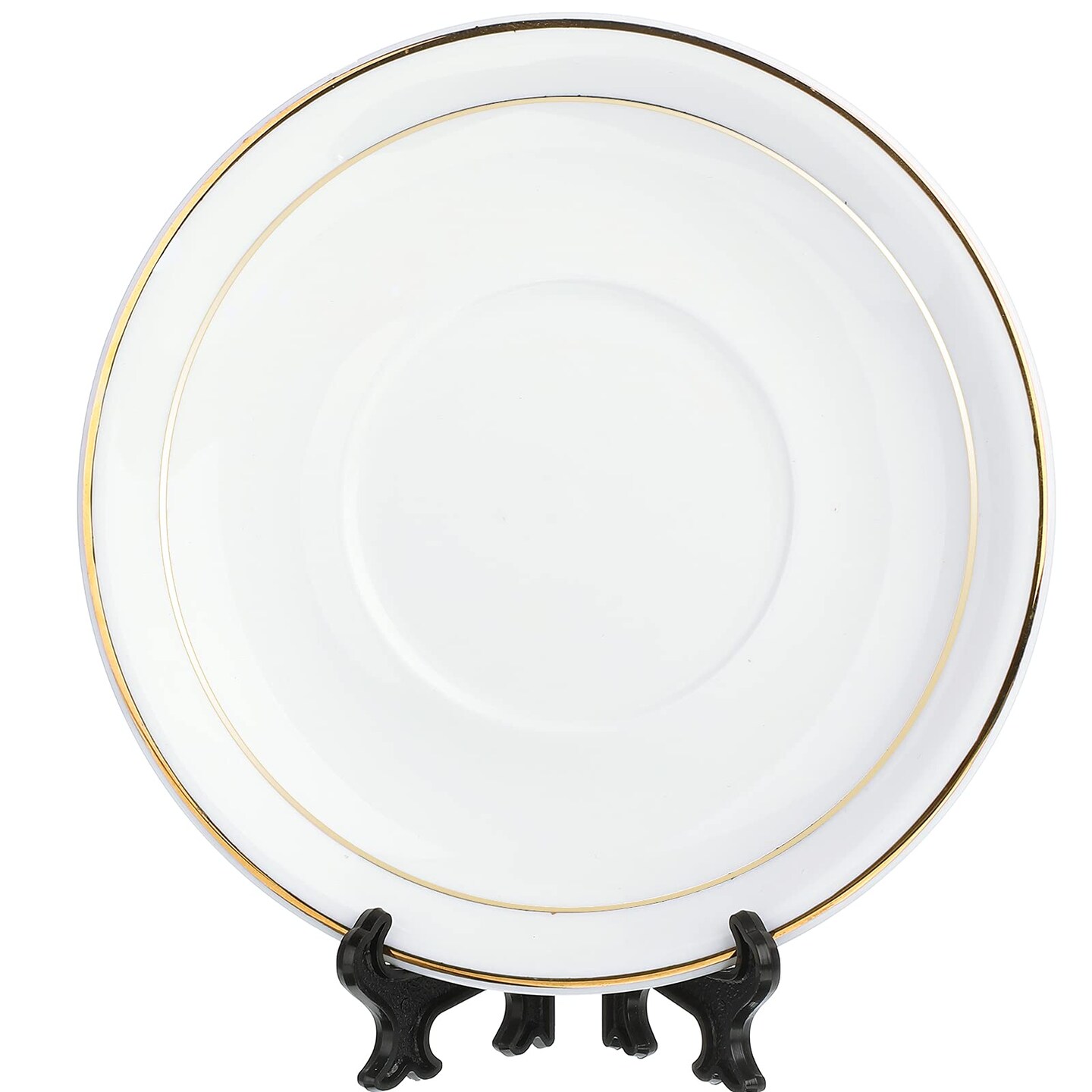 24 Pieces Plastic Easel Plate Display Stands Holders Picture Easel at Weddings, Home Decoration (Black, 3 Inch)