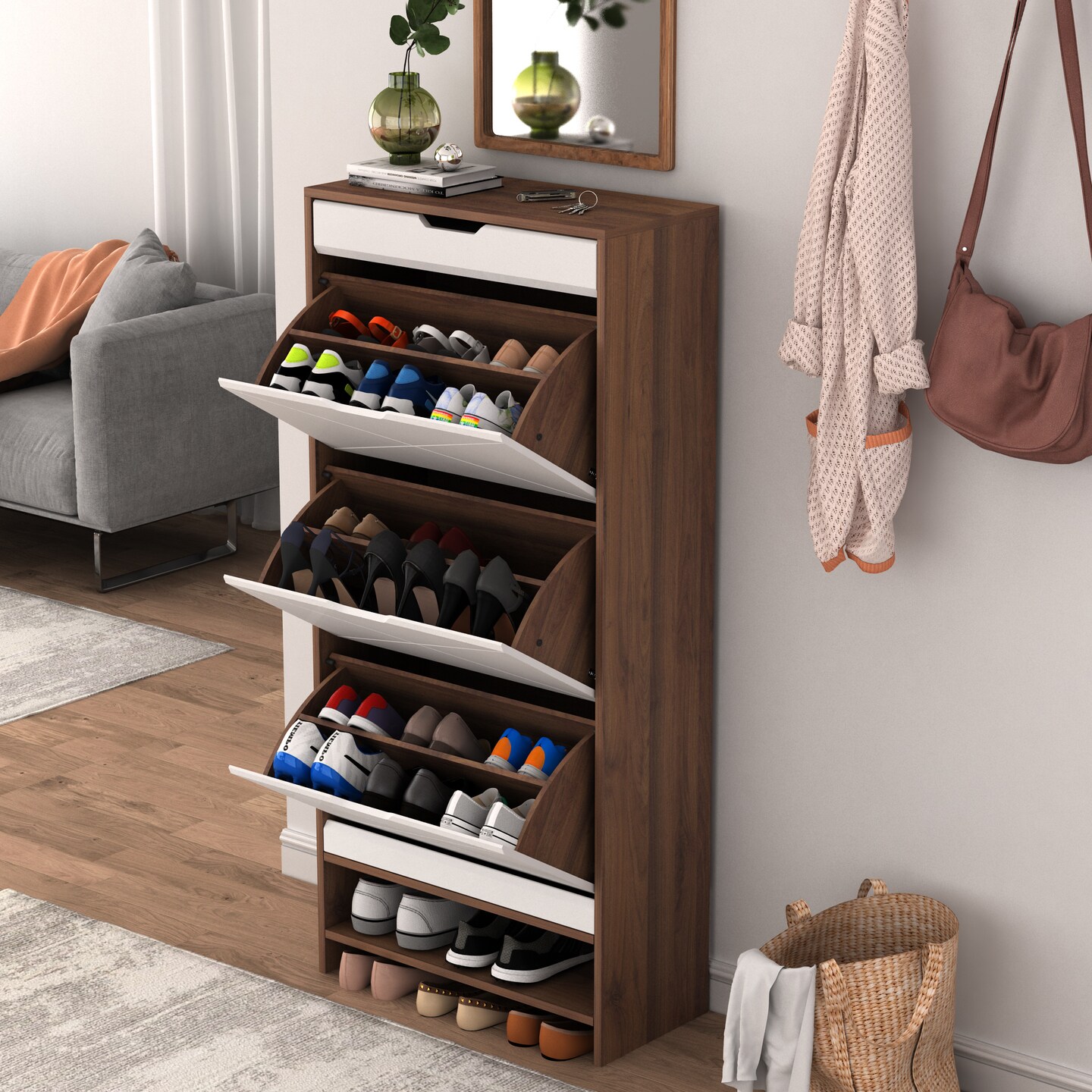 Shoe Storage Cabinet - 87.08 | Effortlessly Stylish Organization