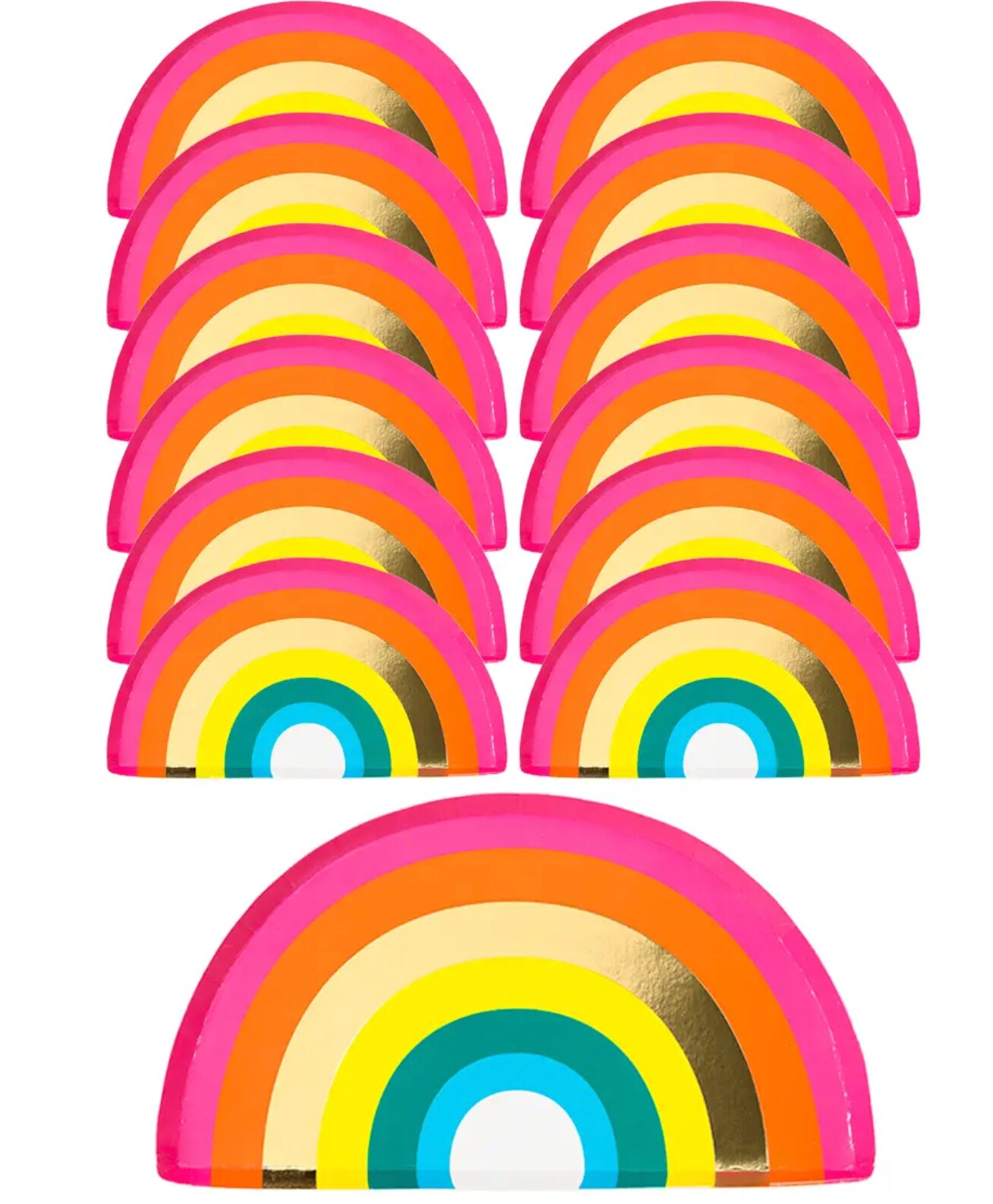 Bright Rainbow Shaped Plates &#x2013; Perfect for Parties, Desserts &#x26; More