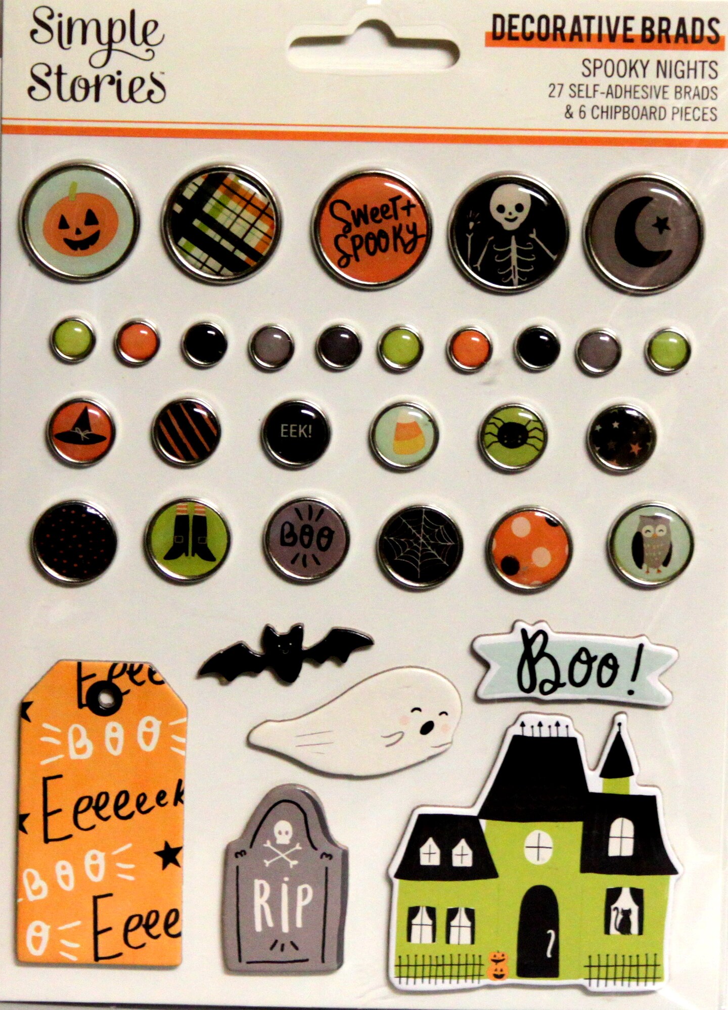Simple Stories Spooky Nights Decorative Brads