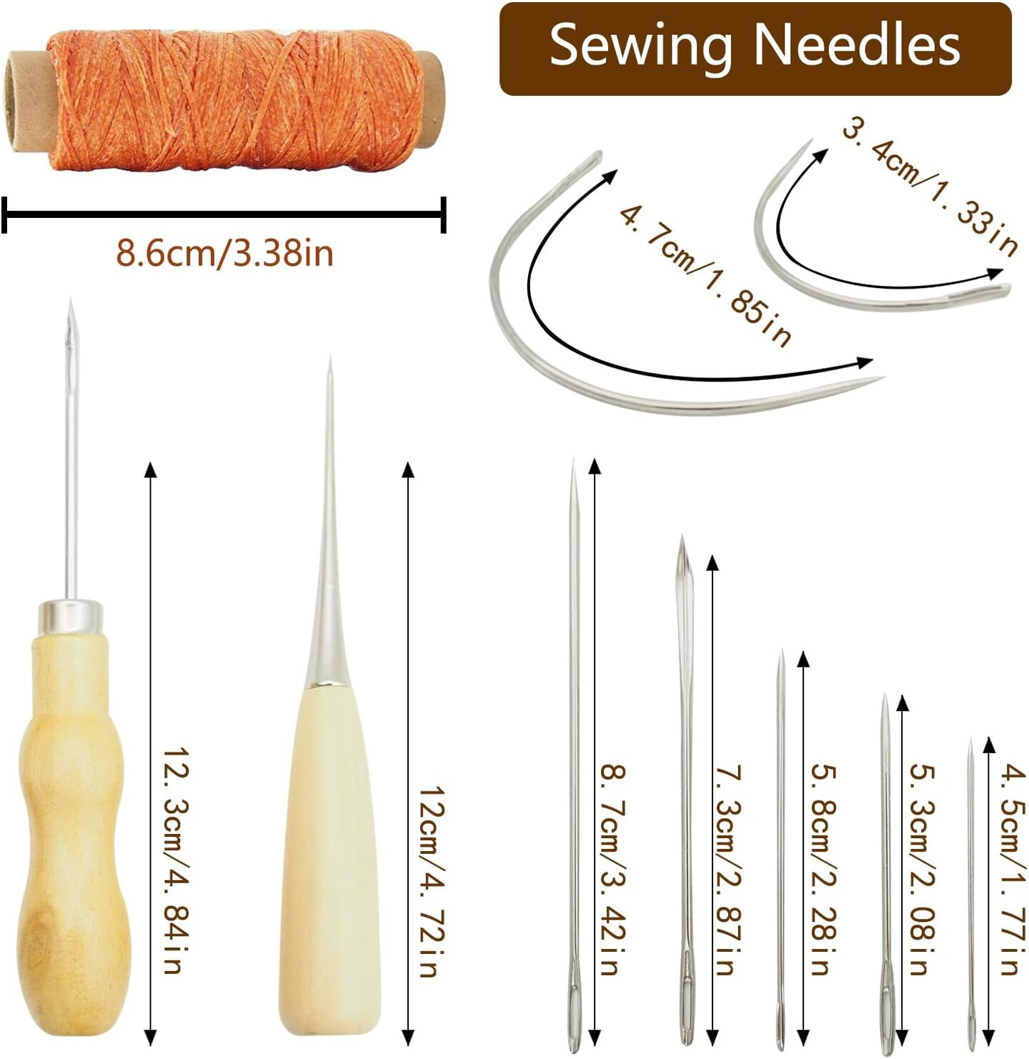 Leather Working Tools for Beginners: Professional Leather Craft Kit with Waxed Thread Groover Awl Stitching Punch for Leathercraft Adults Gifts