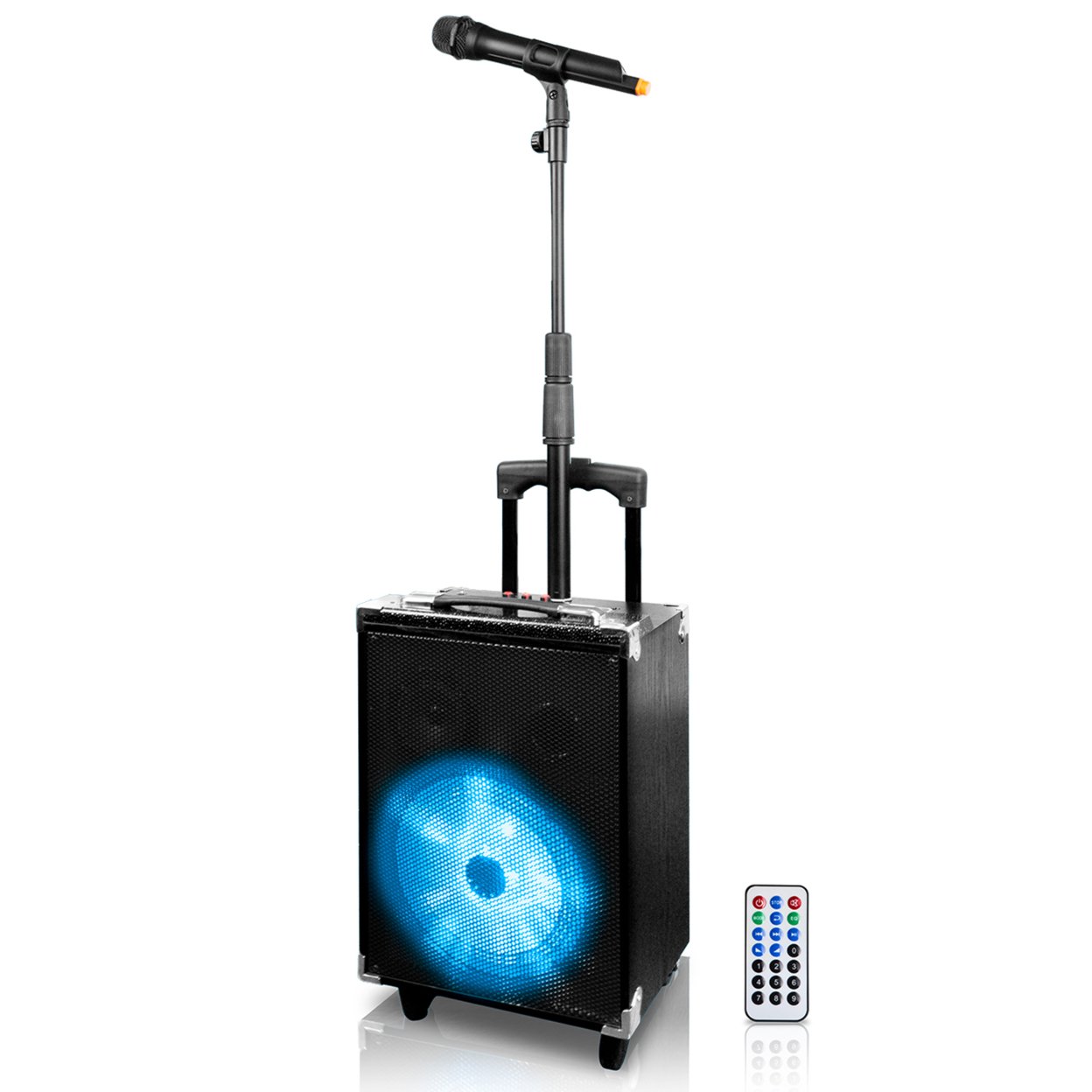 Technical Pro 800W Bluetooth Speaker Retractable Mic Stand Wireless Microphone