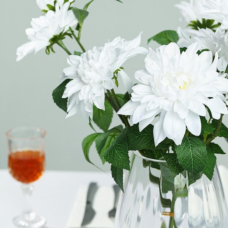 2 pcs 30-Inch Dahlia Spray Stems Silk Artificial Flowers