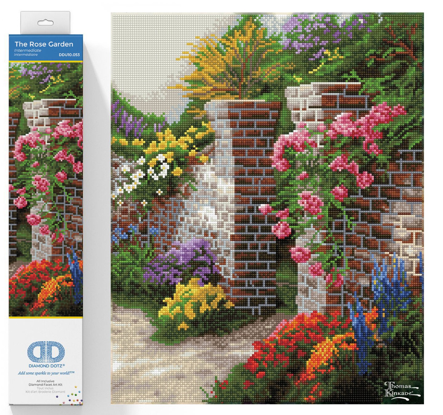 Diamond Dotz Thomas Kinkade The Rose Garden Diamond Painting Kits for Adults - Diamond Art Kits a Relaxing Creative Craft Kit with Dotz Gems 20x16