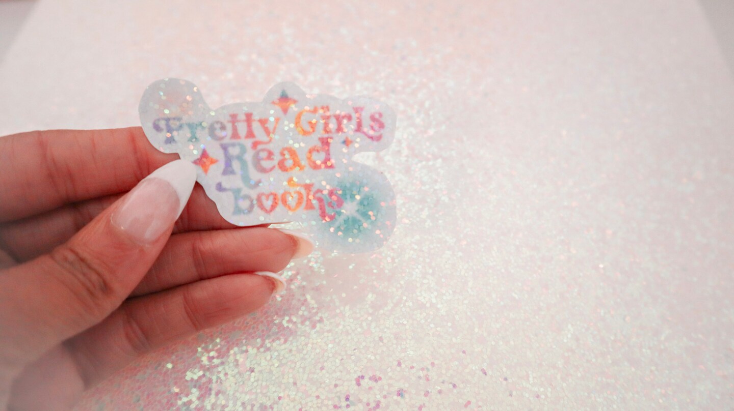 Pretty Girls Read Books Sticker - Bookish Accessory, Handmade Girly Bookmark, Book Lovers' Club Gift - image7