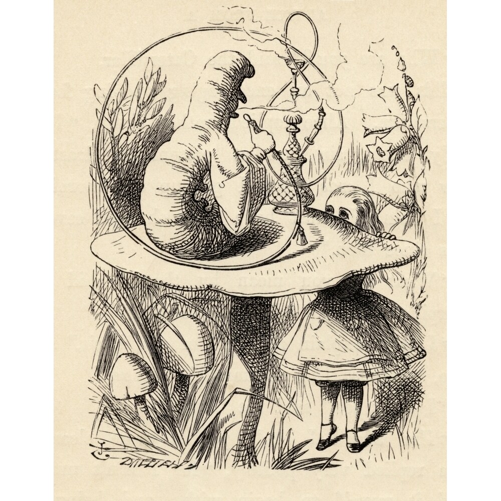 Advice From A Caterpillar Illustration By John Tenniel From The Book Alicess Adventures In Wonderland By Lewis Carroll