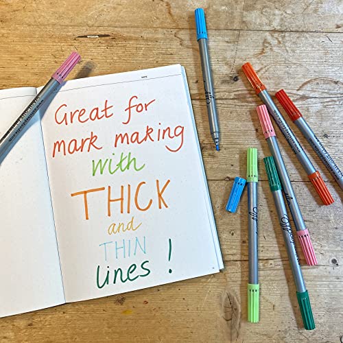 10 Pieces Original Doodle Wash-Out Fabric Marker Set Double-Ended Felt Tip Markers: Pastel Colors