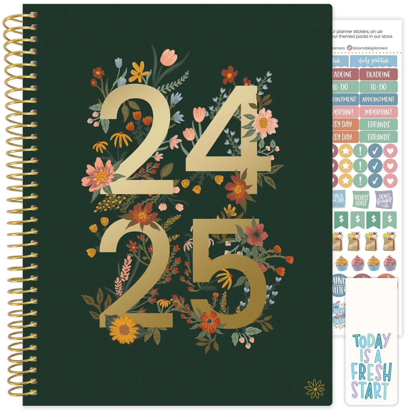 bloom daily planners 2024-25 Soft Cover Planner, 8.5&#x22; x 11&#x22;, Dreams in Bloom