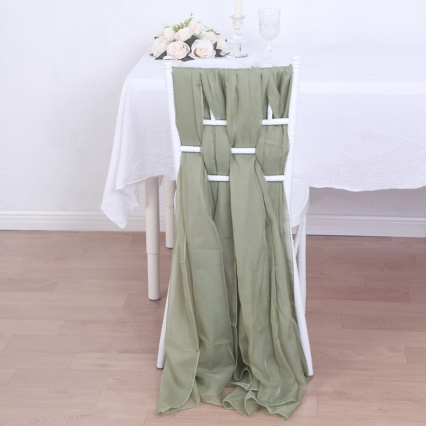 Extra Wide Premium Chiffon Chair Sashes Wedding Party Decor